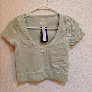 Wild Fable Ribbed Crop Top - Light Green
